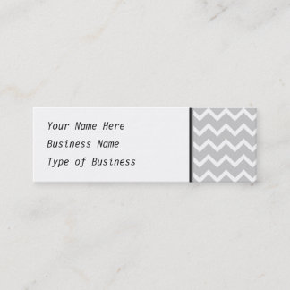 Grey and White Zigzag Stripes. Mini Business Card