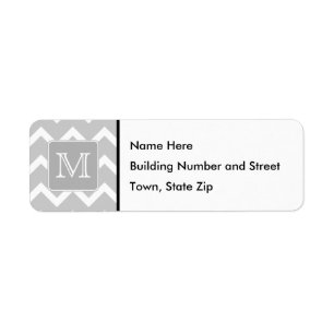 Grey and White Zigzags with Custom Monogram.