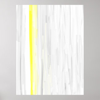 Grey and Yellow Abstract Art Poster Print