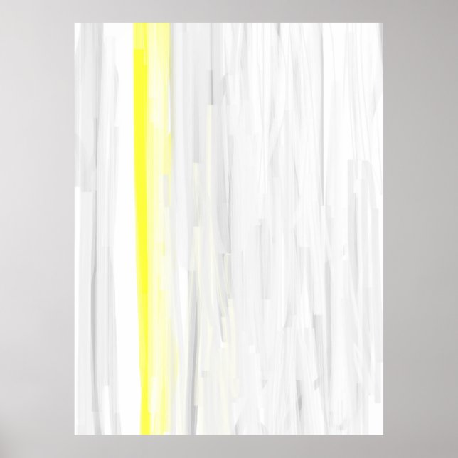 Grey and Yellow Abstract Art Poster Print (Front)