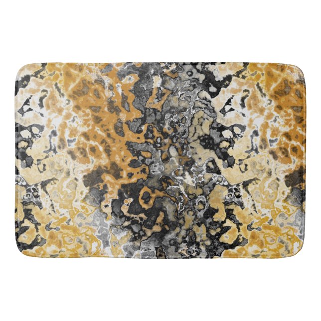 Grey and yellow abstract  bath mat (Front)