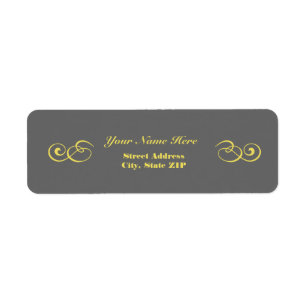 Grey and Yellow Address Labels