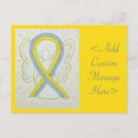 Grey and Yellow Awareness Ribbon Angel Postcard