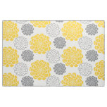 Grey and Yellow Flowers Fabric