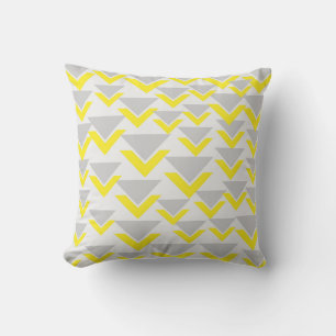 Grey and Yellow Geometric Pattern Cushion