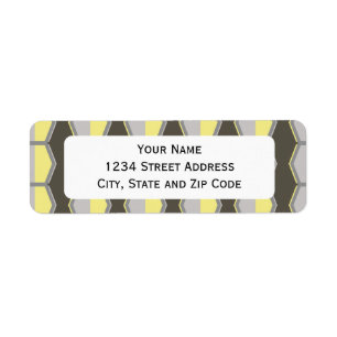 Grey and Yellow Hexagon Retro 70's Pattern