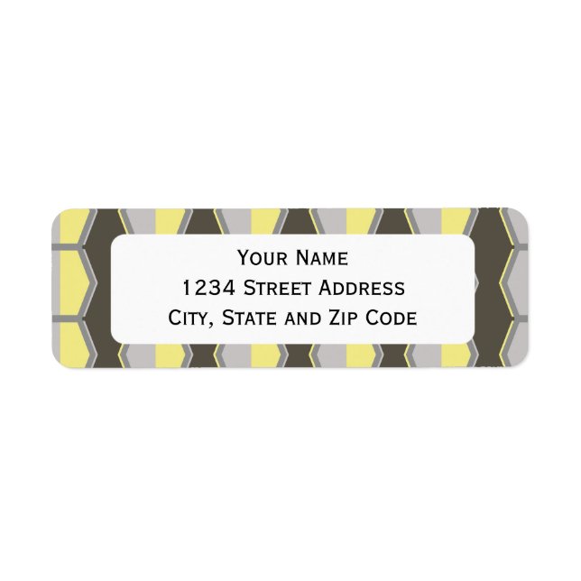 Grey and Yellow Hexagon Retro 70's Pattern (Front)