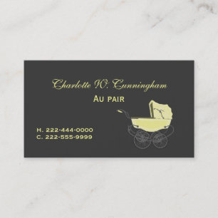 Grey and Yellow Nanny Custom Business Card
