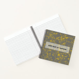 Grey and Yellow Paint Splashes Notebook