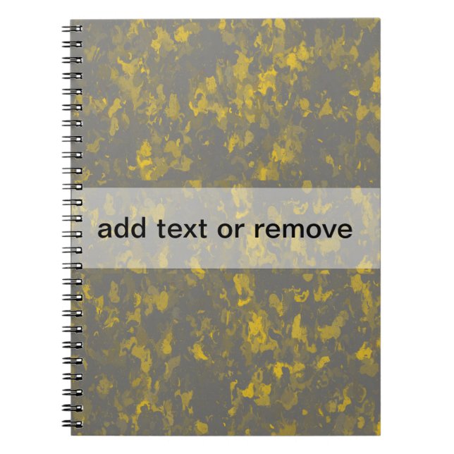 Grey and Yellow Paint Splashes Notebook (Front)
