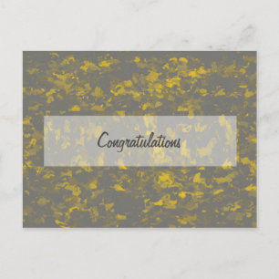Grey and Yellow Paint Splashes Postcard