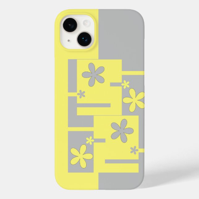 grey and yellow print,  Case-Mate iPhone case (Back)