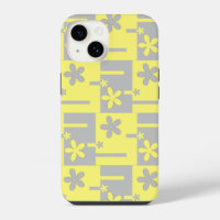 grey and yellow print, Case-Mate iPhone case