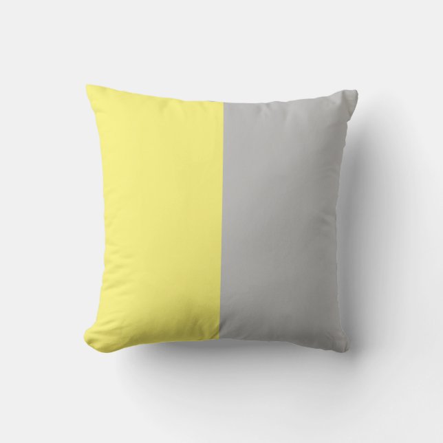 grey and yellow print, cushion (Front)