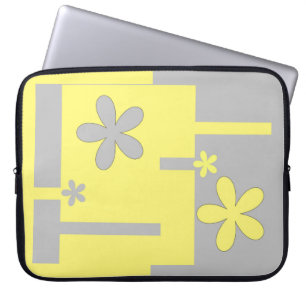grey and yellow print,   laptop sleeve