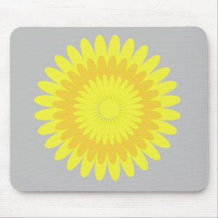 grey and yellow print, mouse pad