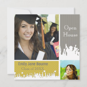 Grey and Yellow Senior Pictures Class of 2012 Announcement