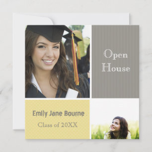 Grey and Yellow Senior Pictures Class of 2012 Announcement