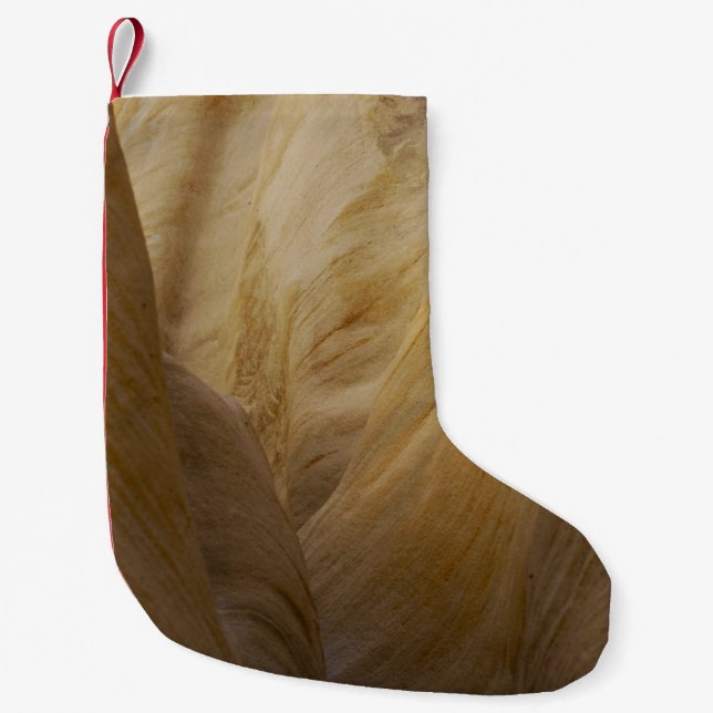 Grey and yellow stone small christmas stocking (Front)