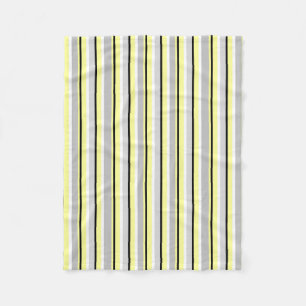 Grey and Yellow Stripes Fleece Blanket