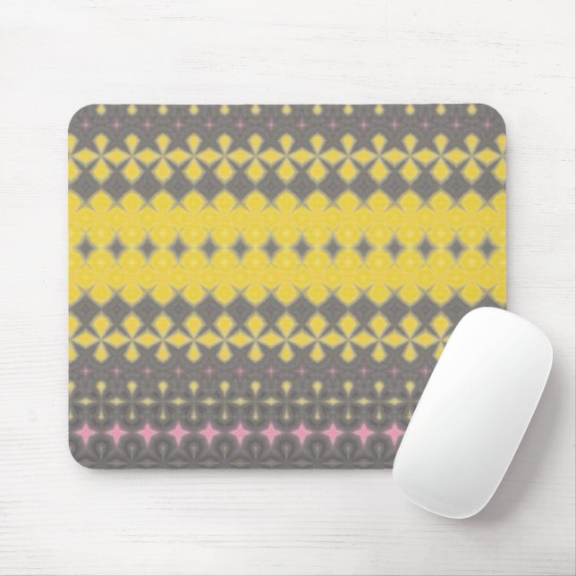 Grey and Yellow Stylish Mouse pad (With Mouse)