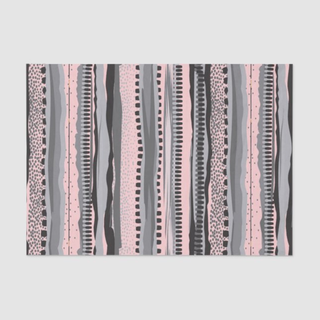 grey and yellow tribal geometric shapes pattern tissue paper (Front)