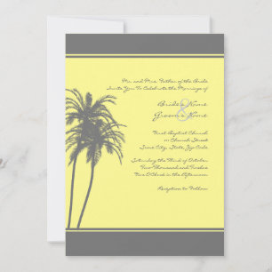 Grey and Yellow Tropical Palms Invitation