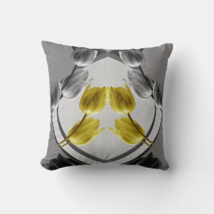 Grey and yellow tulips flower 2021 colours cushion