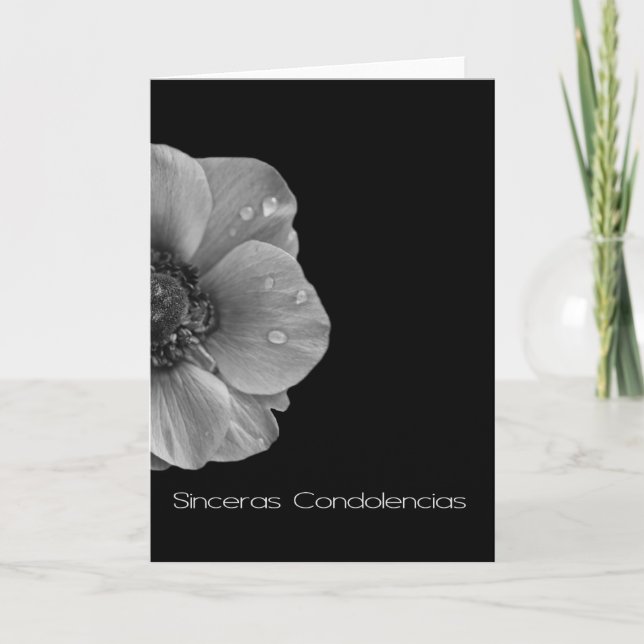 Grey Anemone sympathy card spanish (Front)