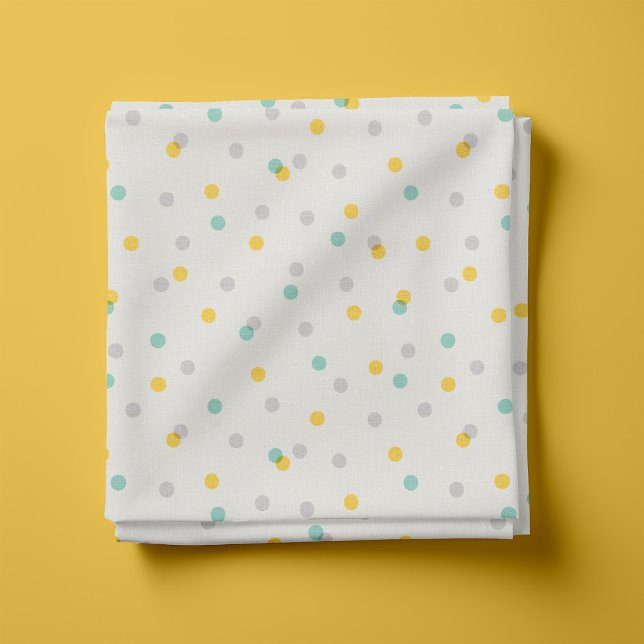 Grey Aqua and Yellow Confetti Dots Fabric (Creator Uploaded)