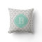 Grey & Aqua Modern Moroccan Custom Monogram