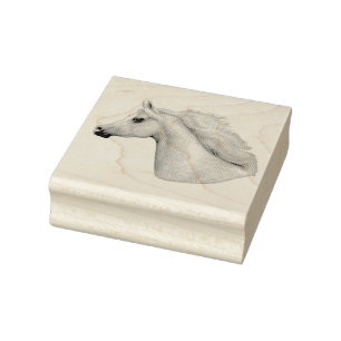 Grey Arabian Horse Rubber Stamp