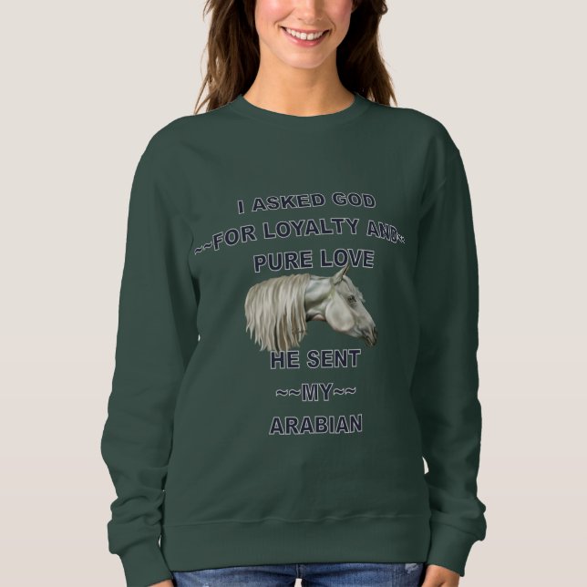 Grey Arabian Horse Sweatshirt (Front)
