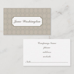 Grey Argyle Business Card