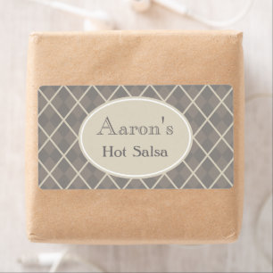 Grey Argyle Kitchen Labels
