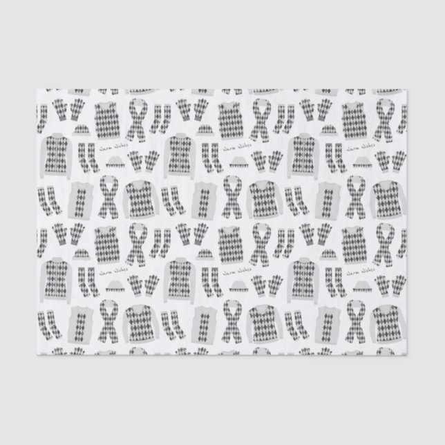 Grey Argyle Pattern Items Tissue Paper (Front)