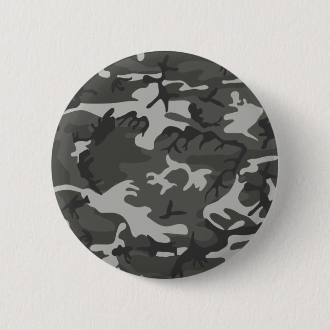 Grey army camouflage 6 cm round badge (Front)