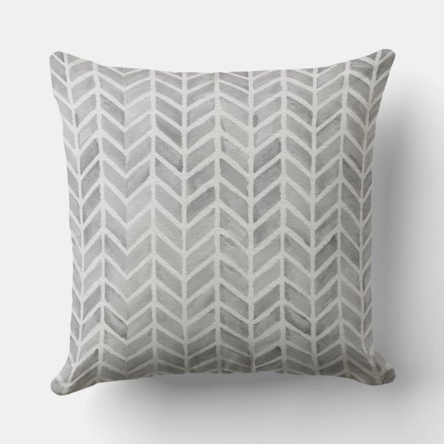 Grey Arrow Pattern for Natural Home Cushion (Back)