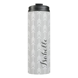Grey Arrows Monogram Thermal Tumbler