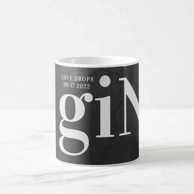 Grey Art Big Monogram Modern Bold Coffee Mug (Center)