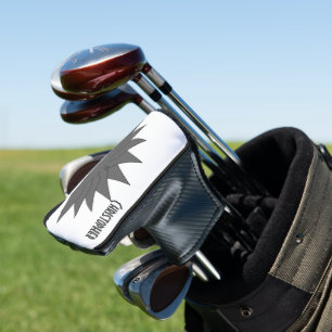 Grey Art Deco Crown Design Golf Head Cover