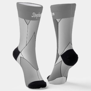 Grey Art Deco Design Socks