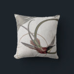 Grey Artistic Hummingbird Design | Green Cushion<br><div class="desc">Stylish throw pillow features an artistic design in a grey colour palette. An artistic design with a beautiful hummingbird as the focal point with muted red and green accents on a neutral abstract background with grey geometric circle composition with hints of gold. This elegant design is built on combinations of...</div>