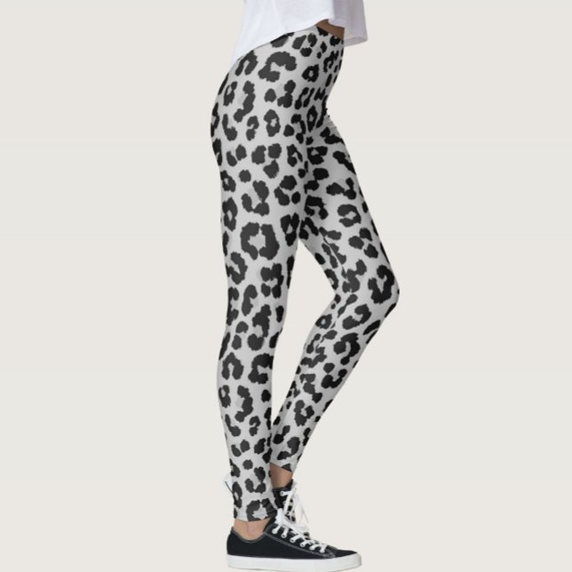 Grey Ash Leopard Cheetah Animal Pattern Leggings (Creator Uploaded)