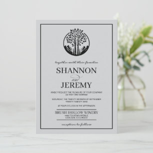 Grey Aspen Tree Wedding Invitation