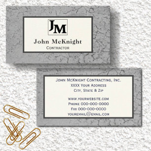 Grey Asphalt Grunge Masculine Business Card
