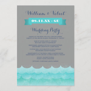 Grey At Sea Nautical Wedding Programs Programme
