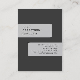 Grey Attractive Charming Chubby Business Card