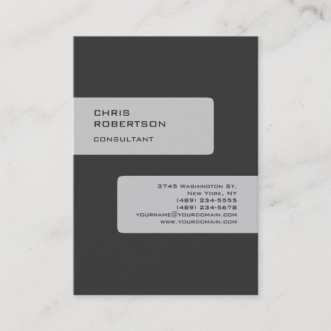 Grey Attractive Charming Chubby Business Card (Front)
