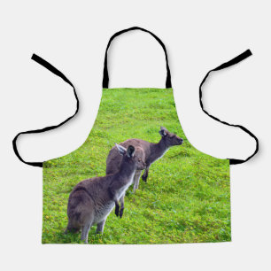 Grey Australian Kangaroos, Kids Full Print Apron